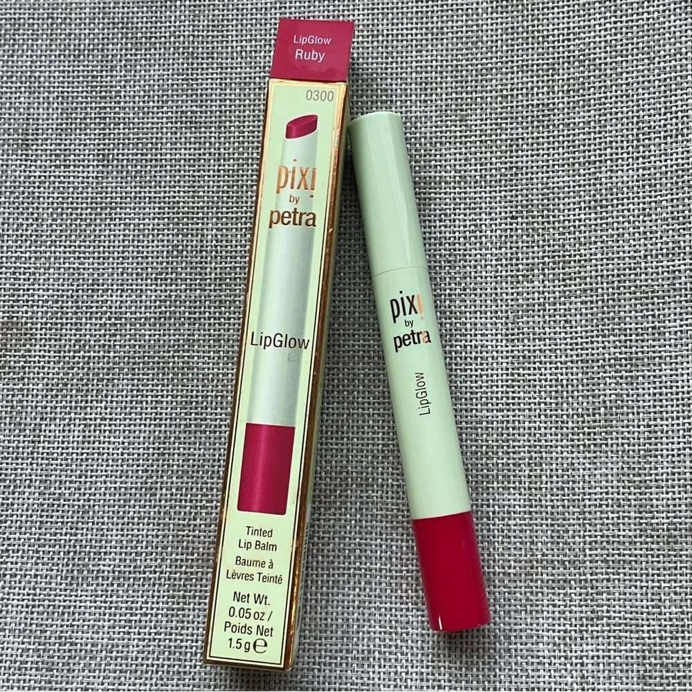 NEW LipGlow Tinted Lip Balm color RUBY Pixi by Petra NIB